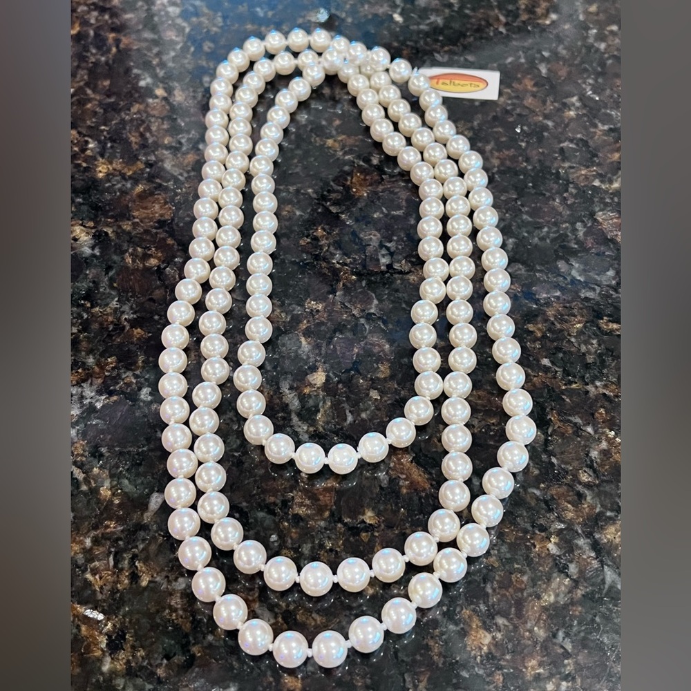 NWT Vintage Talbots Extra Long Strand Pearl Necklace